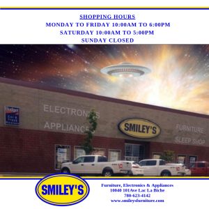 Smiley's hours and flyer links.