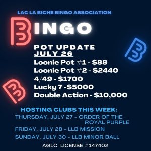 LLB-BIngo-Pot-Update-July-26 and Double Action Playoff Information.