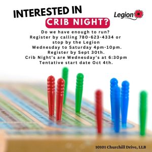 Are you interested in crib nights at the Legion?
