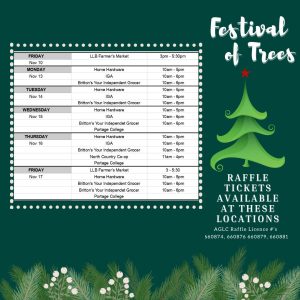 Festival-of-Trees-Raffle-Sales-Locations Starting Friday, November 10, 2023.