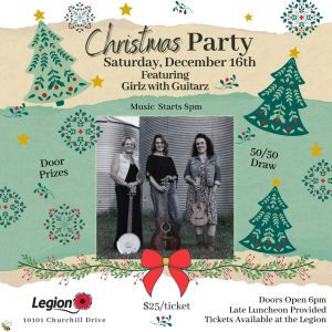 Legion-Christmas-Party on December 16th and book your party on steak nights.