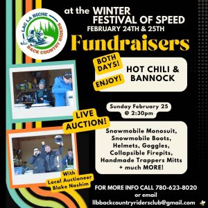 Lac La Biche Back Country Riders Fundraisers at the Winter Festival of Speed.