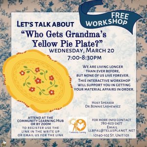 Community-Learning-Lets Talk About Granma's Yellow Pie Plate Workshop.