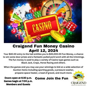 Craigend Fun Money Casino April 12, 2024.