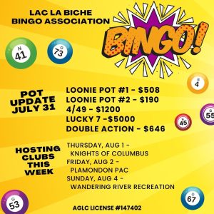 Bingo Pot Update July 31, 2024.