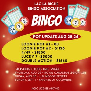 Bingo Pot Update August 28, 2024.