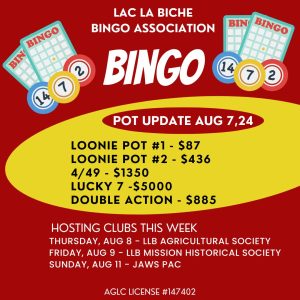 Bingo Pot Update August 7, 2024.