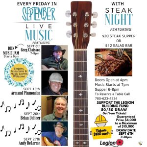 Legion Live Music and Steak Nights September 2024.