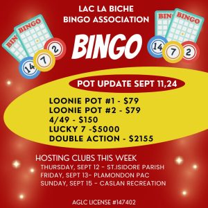 Bingo Pot Update September 11, 2024.