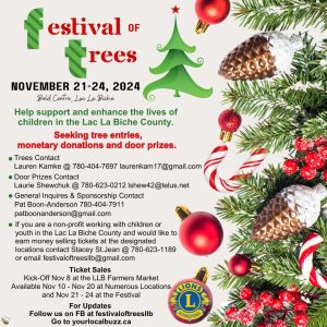 Festival of Trees November 21-24, 2024 in Lac La Biche.