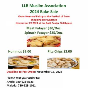 LLB Muslim Association Bake Sale - Order by November 15, 2024.