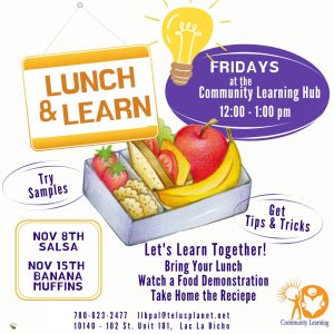 Community Learing Lunch and Learn Nov 8, 15, 2024.