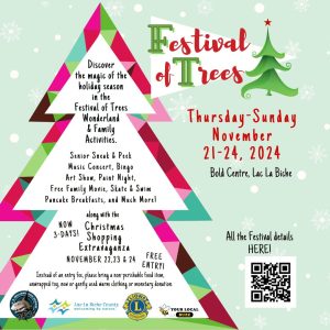 Festival of Trees November 21 to 24, 2024.