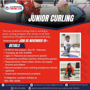 Junior Curling in Lac La Biche starts November 19, 2024.