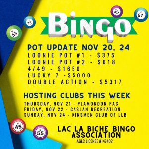 LLB Bingo Pots Update Nov 20,24.