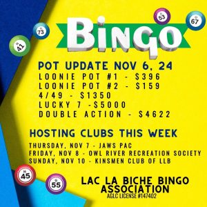 LLB Bingo Pots Update Nov 6,24.