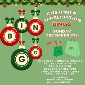 Bingo Customer Appreciations Dec 8, 2024