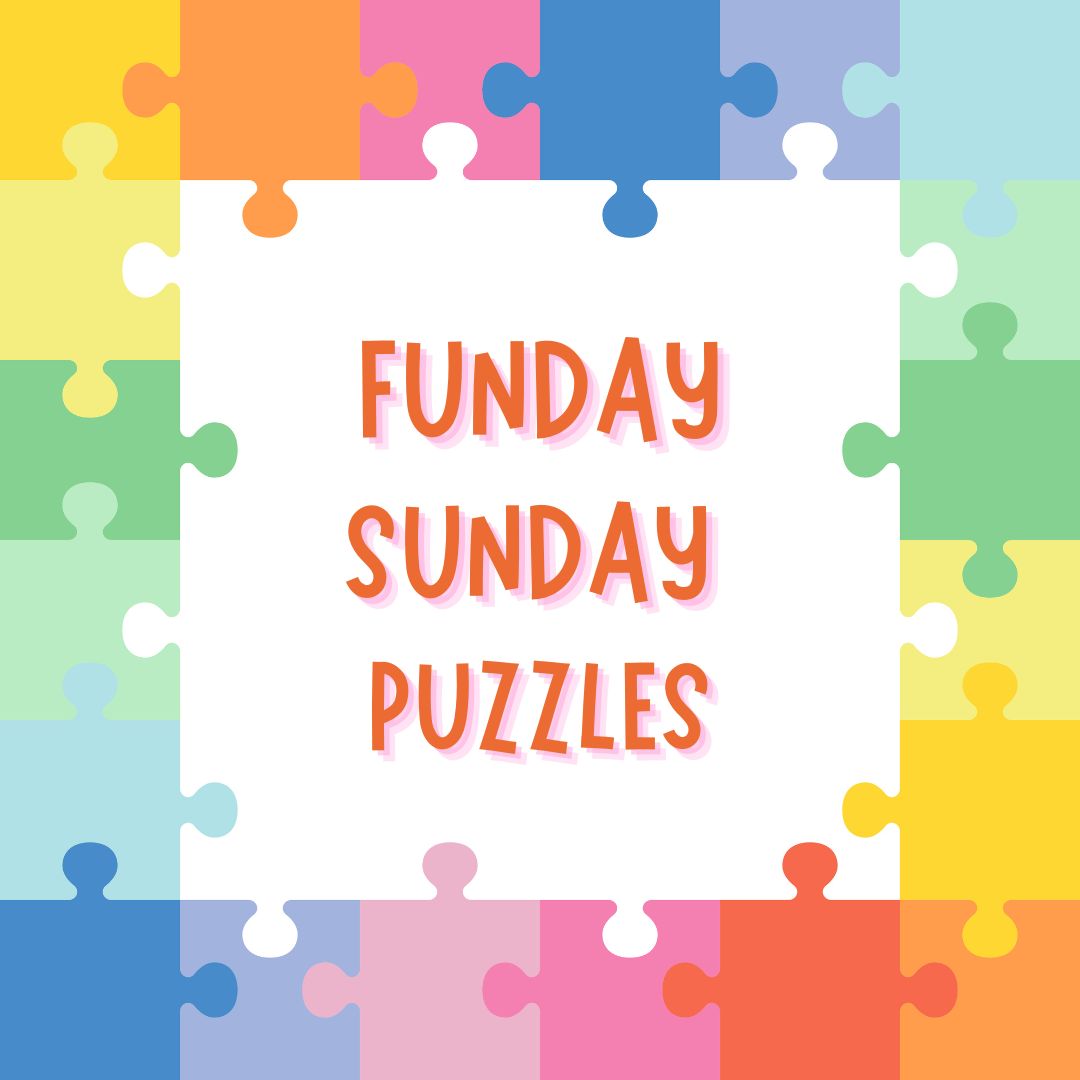 Funday Sunday Puzzles; jigsaw and word search.