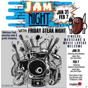 Legion Jam Night Jan 31 and Feb 7, 2025.