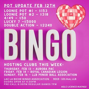 Bingo Pot Update Feb 12, 2025.