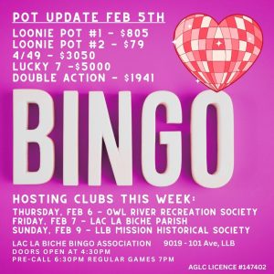 Bingo Pot Update Feb 5, 2025.