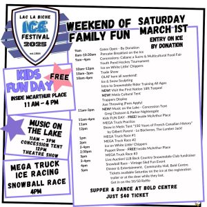 LLB Ice Festival Saturday Schedule updated 2025.