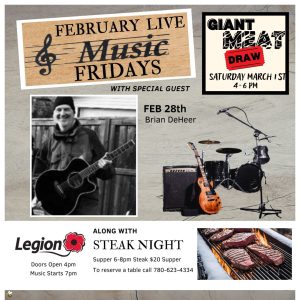 Legion Steak Night and Live Music Feb 28, 2025.