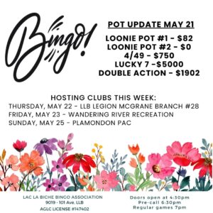 Bingo Pot Update May 21,2025.