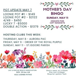 Bingo Pot Update May 7,2025.