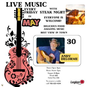 Legion Steak Night and Live Music May 30,25.