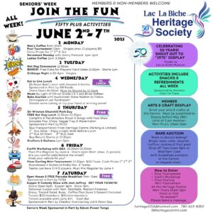 LLB Heritage Centre Seniors Week June 2-7, 2025.