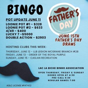 Bingo Pot Update June 11,2025.