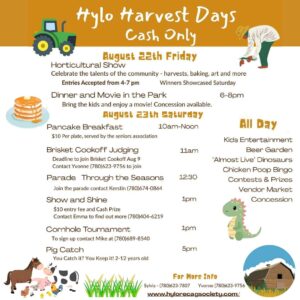 Hylo Harvest Days August 22 and 23, 2025.