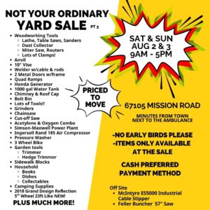 Garage Sale August 2 and 3, 2025 in Lac La Biche.