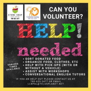 Stone Soup Volunteers Needed.