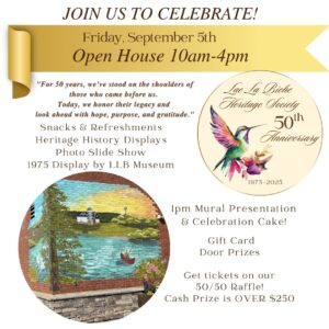 Heritage Society 50th Anniversary Open House Sept 5,25.