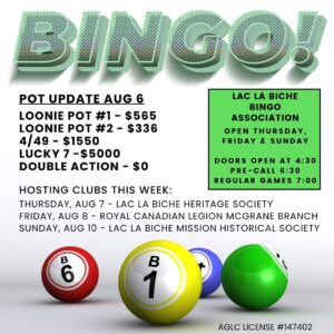 Bingo Pot Update Aug 6, 2025.