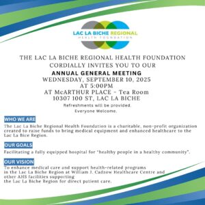 Health Foundation AGM Sept 10, 2025.