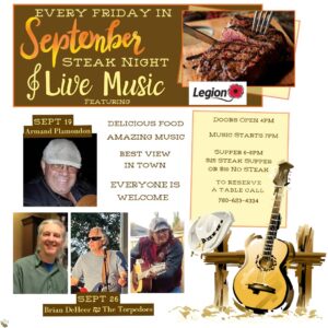 Legion Live Music and Steak Night, September 19, 2025.