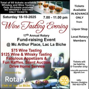 Rotary Wine Tasting Oct 18, 2025.