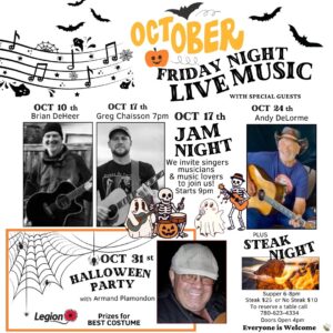Legion Oct 2025 Steak Night and Live Music.