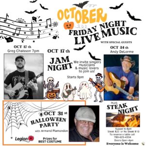 Legion Steak Night and Live Music Fridays.