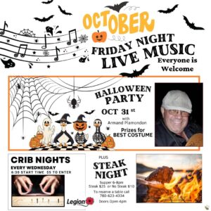Legion Steak Night and Live Music Oct 31, 2025.