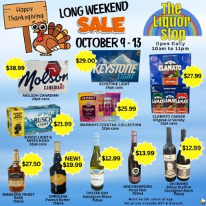 Liquor Stop Thanksgiving Sale 2025.