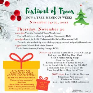 Festival of Trees Nov 20-23, 2025.