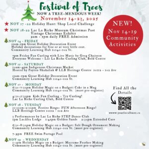Festival of Trees Tree-mendous Week Nov 17-19, 2025.