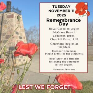Remembrance Day Legion Lac La Biche November 11, 2025.