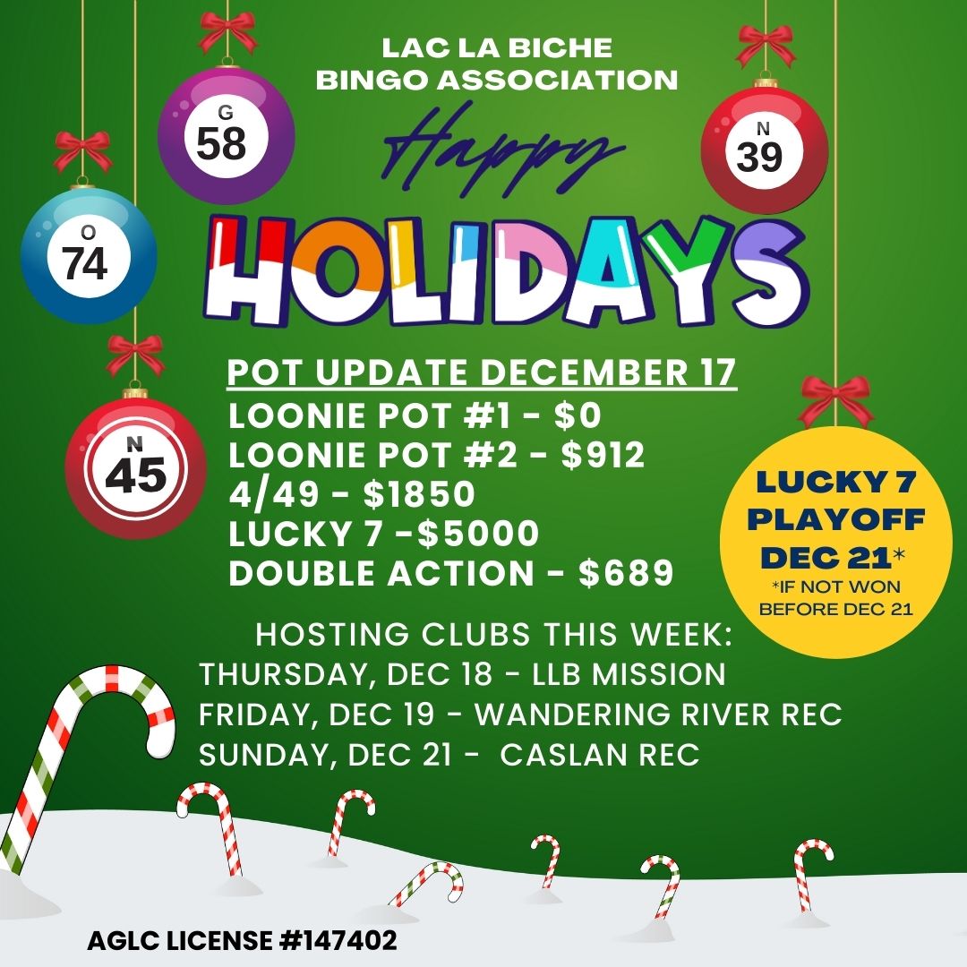 Bingo Pot Updates Dec 17, 2025.