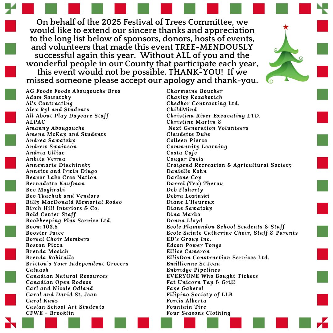 Festival of Trees 2025 Thank You.