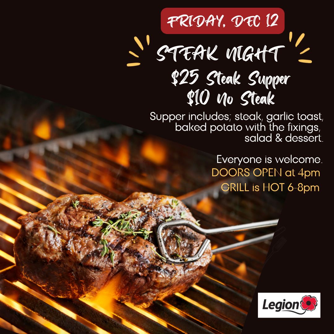 Legion Steak Night Dec 12, 2025.